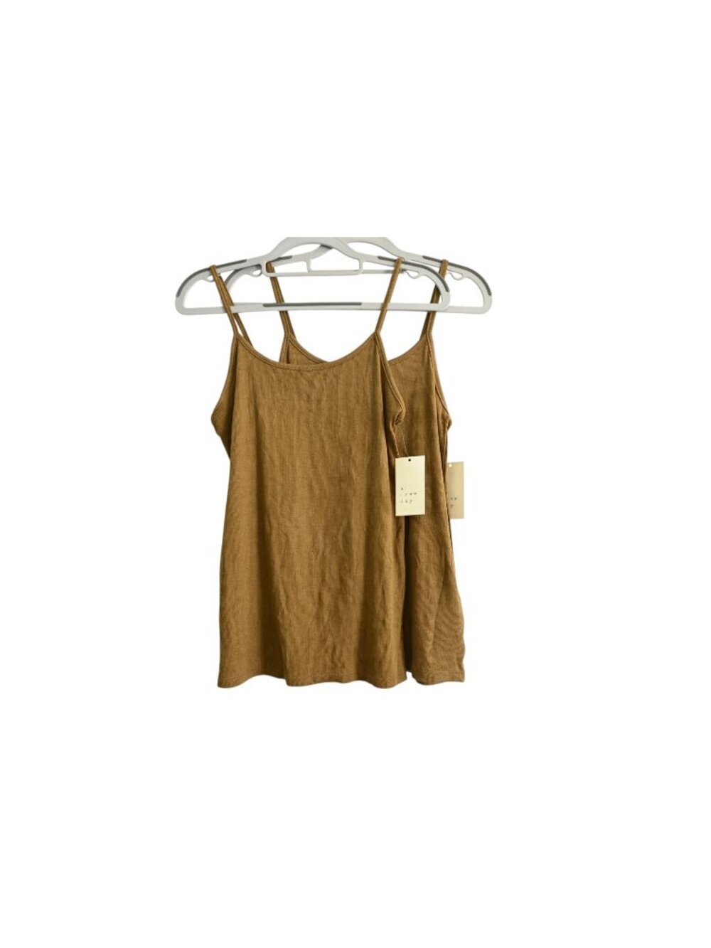 NWT A New Day Lot of 2 Ribbed Camisole Tank Tops Stretch Sz M Brown 018 01 5757